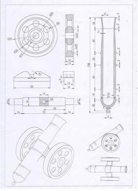 Mini Cannon Mechanical Engineering Design Industrial Design Sketch