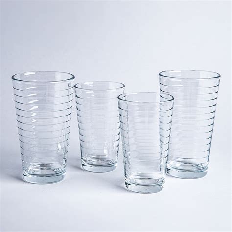Libbey Tumbler And Rocks Hoops Combo Set Of 16 Clear Kitchen Stuff Plus