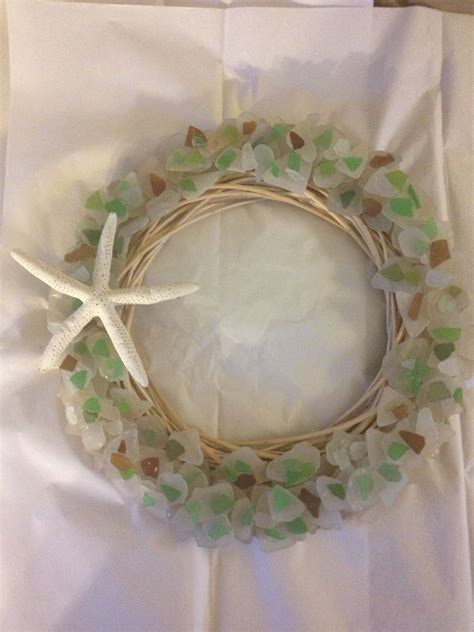 Traditional Sea Glass Wreath Sea Glass Crafts Sea Glass Colors Beach Glass Art