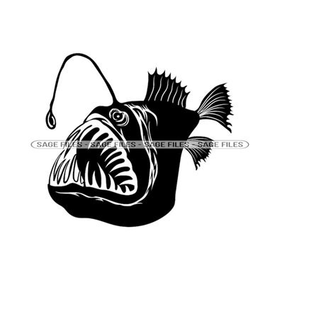 Anglerfish Svg Angler Fish Svg Sea Creatures Svg Anglerfi Inspire