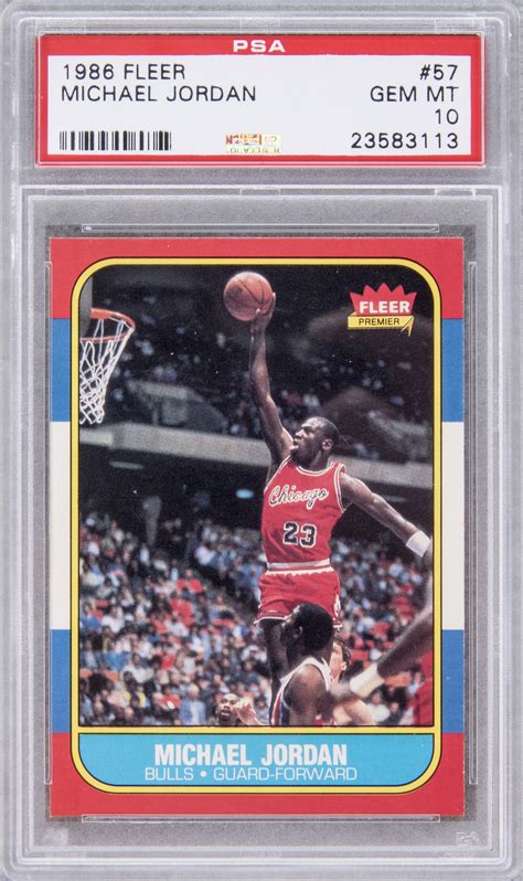 Maybe you would like to learn more about one of these? Lot Detail - 1986/87 Fleer #57 Michael Jordan Rookie Card - PSA GEM MT 10