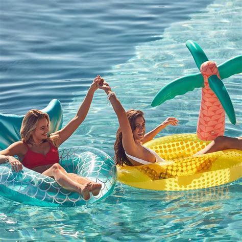 Large Luxe Inflatable Tropical Island Pool Ring Float Sunnylife Swimming Pool Floats