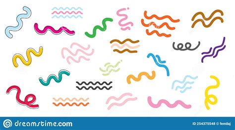 Squiggly Line Hand Painted Modern Style Vector Stock Vector