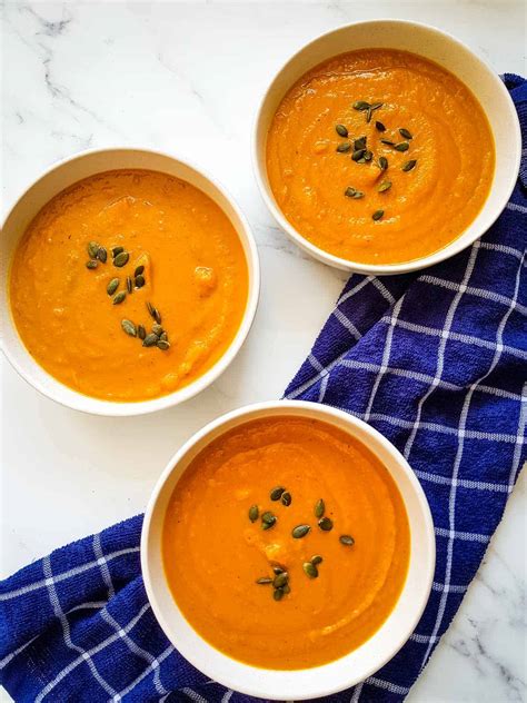 Easy Pumpkin And Sweet Potato Soup Hint Of Healthy