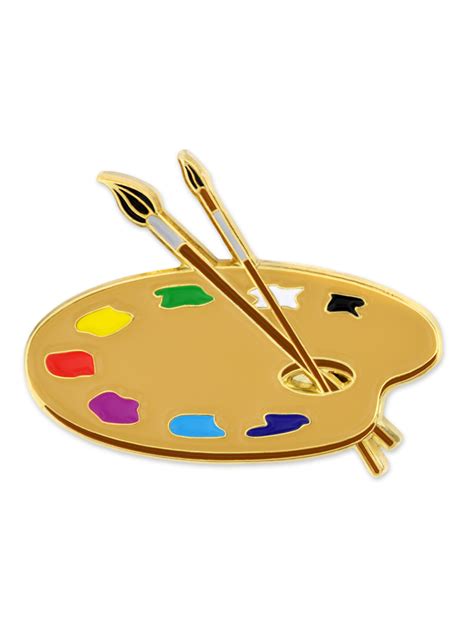 Pinmarts Paint Palette And Brush Artist Enamel Lapel Pin Ebay