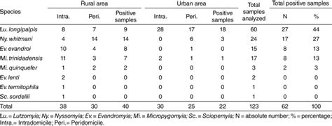 Species Of Phlebotomine Sand Flies Analyzed And The Number Of Females Download Scientific