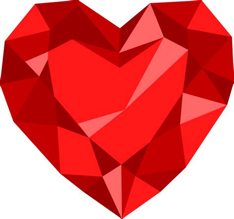 Red Heart Diamond Png Transparent
