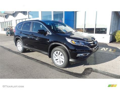 The features include a gloss black front grille. 2016 Crystal Black Pearl Honda CR-V EX AWD #111066202 ...
