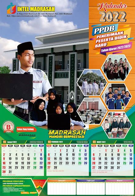 Desain Kalender 2022 Cdr Lengkap Untuk Ppdb 2022 Intel Madrasah