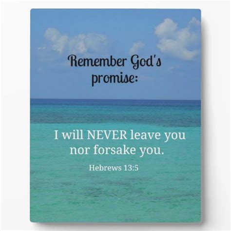 Hebrews 135 I Will Never Leave You Nor Forsake Plaques Zazzle