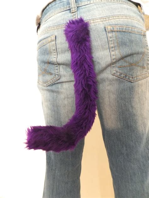 Purple Cosplay Furry Cat Tail Neko Costume Halloween Kitty Etsy
