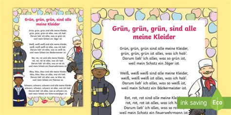 Grün Grün Grün Sind Alle Meine Kleider Song Lyrics German