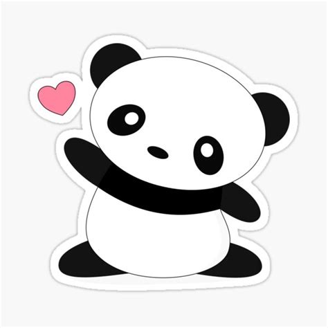 Kawaii Cute Panda Bear Sticker For Sale By Happinessinatee Redbubble