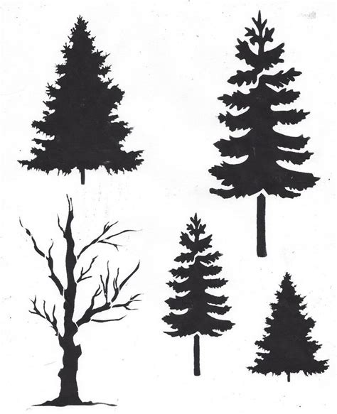 Trees 8x10 Stencil Stencil Wall Art Stencils Drawing Stencils