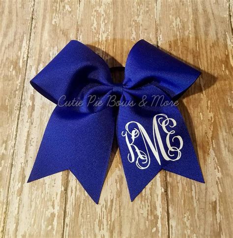 Monogrammed Cheer Bow Monogram Hair Bow Southern Hair Bow Etsy