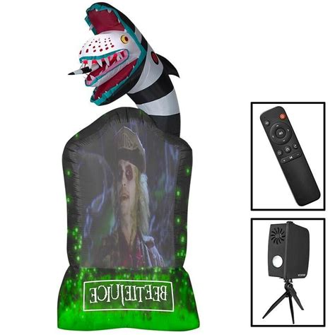 Free delivery for many products! 9 Ft. Inflatable Living Projection Beetlejuice Tombstone ...