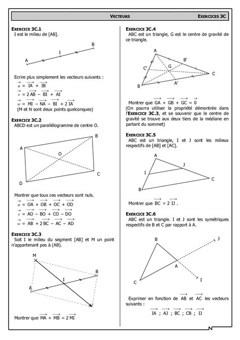 Géométrie Avec Les Vecteurs Exercices Alloschool