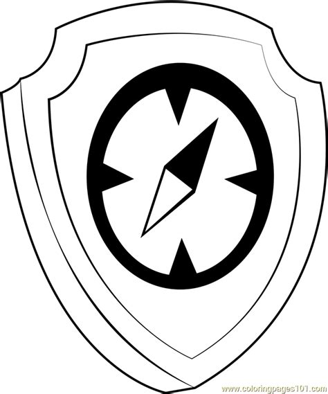 Tracker Badge Coloring Page - Free PAW Patrol Coloring ...