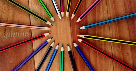 Stock Video Clip Of Colored Pencil Arranged In A Circle On Shutterstock