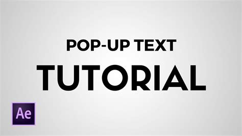 After Effects Tutorial Pop Up Text Animation Youtube