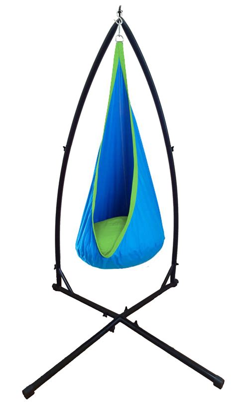Blue And Green Waterproof Sensory Swing With Stand Heavenly Hammocks
