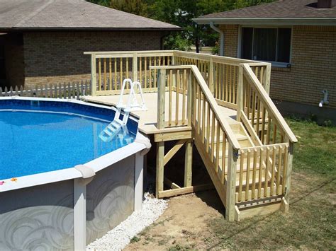 Round above ground pool installation from pool supplies canada. Do It Yourself Above The Ground Pool Ladders Wood ...