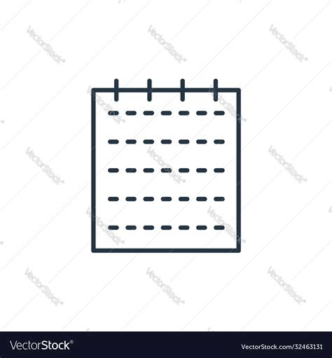 Notepad Icon Isolated On White Background Outline Vector Image