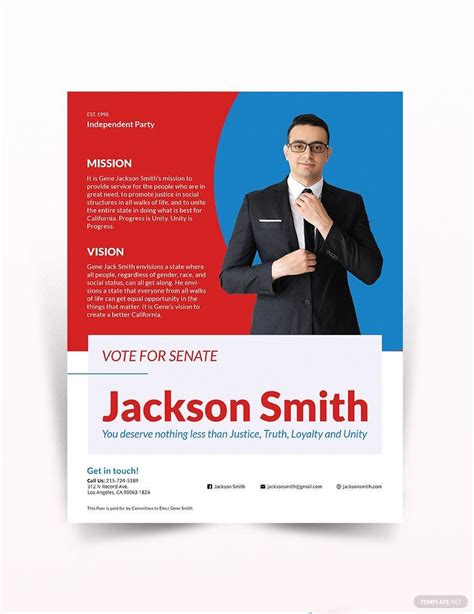 Political Flyer Template In Illustrator Word Publisher Pages