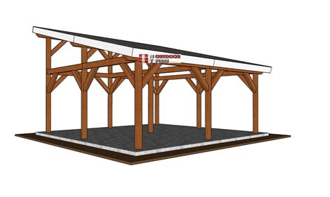 20×20 Lean To Pavilion Roof Plans Myoutdoorplans