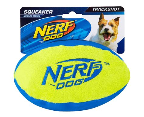 Nerf Dog Medium Trackshot Football Squeaker Toy Bluegreen