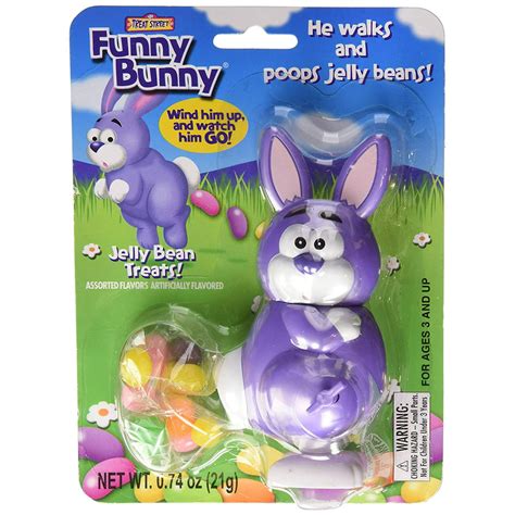 Funny Bunny Wind Up Jelly Bean Pooping Easter Bunny Candy Dispenser