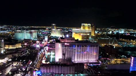 Spectacular 360 Degree Night View Of Las Vegas Strip From Top Of Eiffel