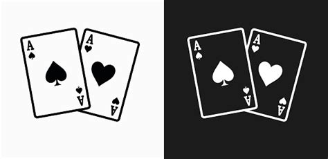 ace of spades and hearts icon on black and white vector backgrounds stock illustration
