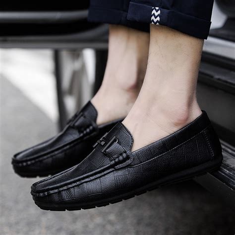 Kasut Lelaki Kasual Lembut Kasut Kulit Perniagaan Fesyen Memandu Kasut Loafers Shopee Malaysia