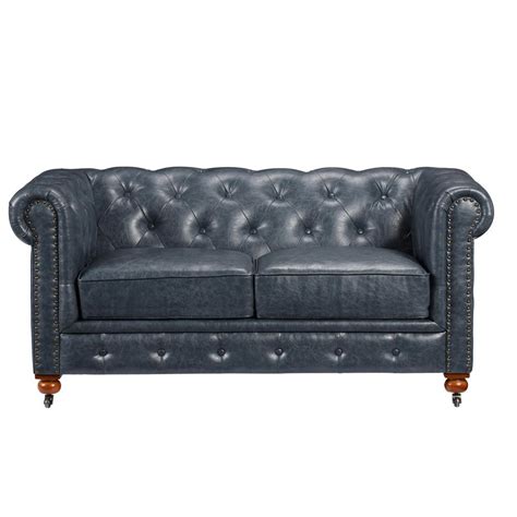 Shaped beechwood base.‎ vertically decorated quilted inner body.‎ seat cushions in natural feather with polyurethane insert covered in fabric.‎ further info from manufacturer on gordon | sofa bruno zampa. Home Decorators Collection Gordon Blue Leather Loveseat ...