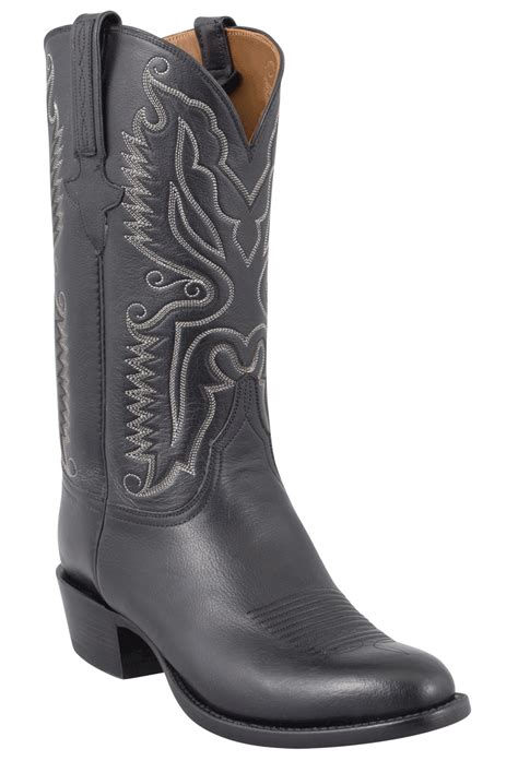 Lucchese Men's Black Stitched Softie Boots - Pinto Ranch