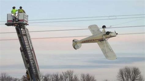 Minnesota Pilot Rescued After Small Plane Becomes Entangled Upside Down