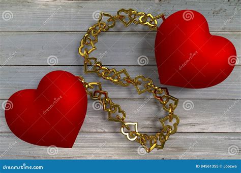 Linked Hearts Stock Illustration Illustration Of Hearts 84561355