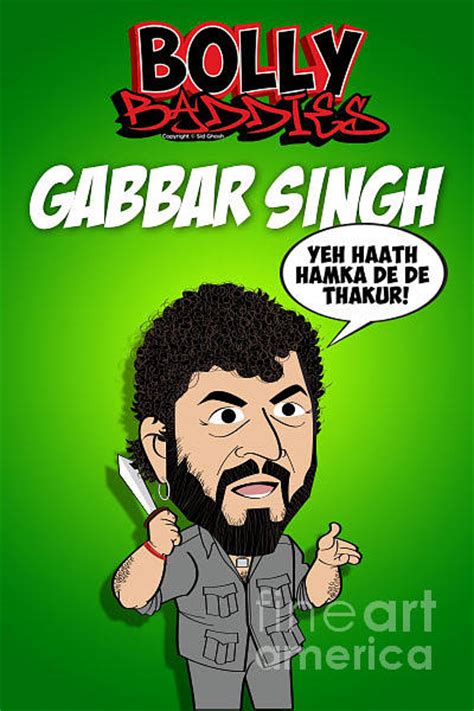 Bolly Baddies Gabbar Singh Drawing By Sid Ghosh Fine Art America