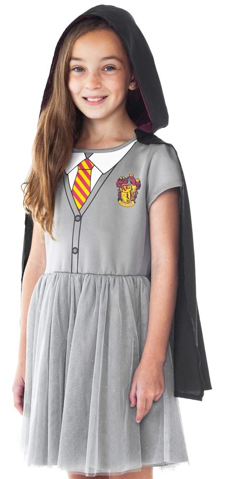 Harry Potter Girls Costume Dress Hogwarts Crest Cloak Gryffindor Tie