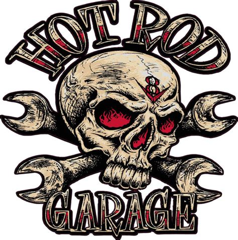 Hot Rod Garage Skull Decal Nostalgia Decals Retro Vinyl Stickers