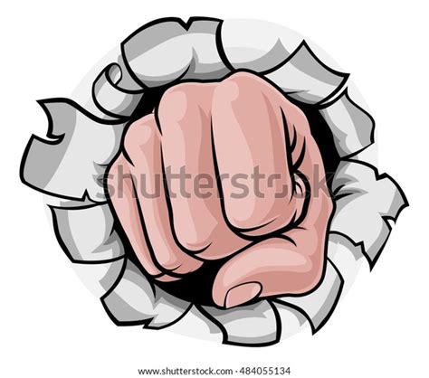 Cartoon Hand Fist Punching Knuckles Front Stock Vector Royalty Free