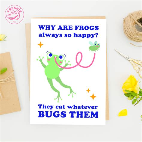 Frog Pun Printable Greeting Card Inspire Uplift