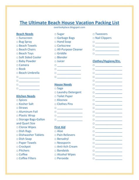 What To Pack For A Beach Vacation Rental