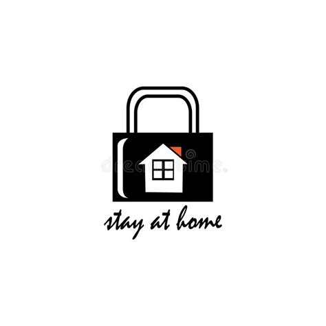 Lock Down Illustration Of House And Padlock Vector Design Stock Vector