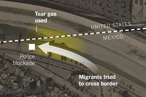 Migrants In Tijuana Run To Us Border But Fall Back In Face Of Tear