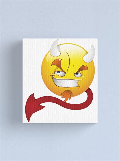Devil Smiley Face Emoticon Canvas Print For Sale By Allovervintage