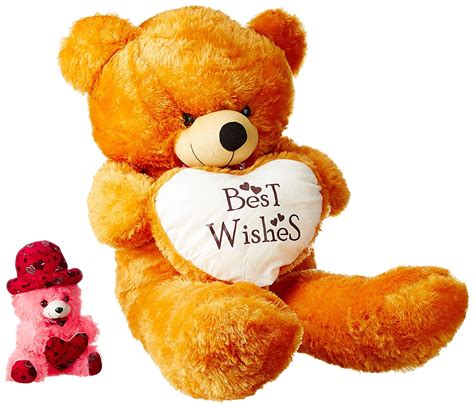 Nkl Soft Teddy Bear With Heart Brown 4 Feet 120 Cm 1 Feet Cap Teddy