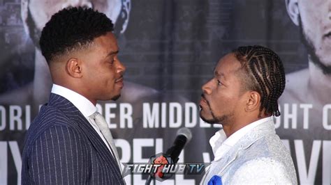 Errol Spence And Shawn Porter Have Intense First Face Off Youtube