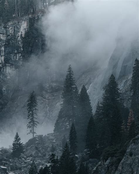Snowy Mountain With Fogs Hd Phone Wallpaper Peakpx